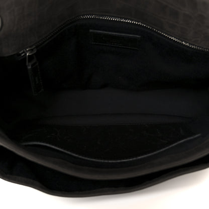 Saint Laurent Nubuck Crocodile Embossed Monogram Medium Niki Chain Satchel Wood 5 of 11