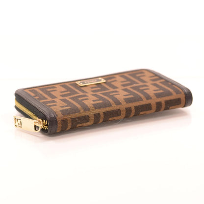 Fendi Zucca Vitello Elite Zip Around Wallet Tobacco 4 of 8