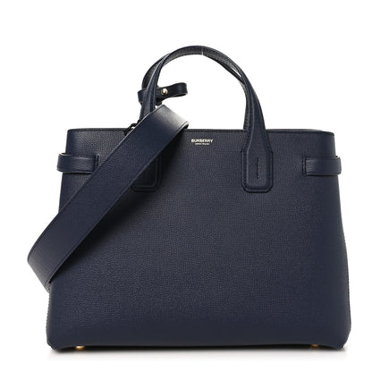Burberry Derby Calfskin Vintage Check Medium Banner Tote Regency Blue 1 of 11