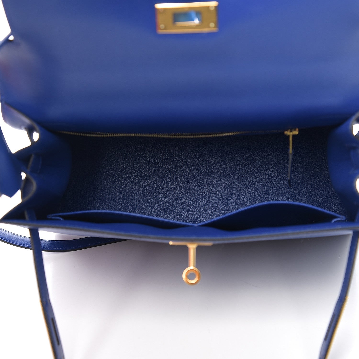 Hermes Tadelakt Kelly Sellier 28 Bleu Electrique 4 of 10