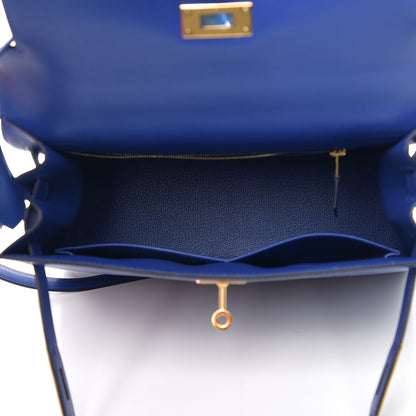 Hermes Tadelakt Kelly Sellier 28 Bleu Electrique 4 of 10
