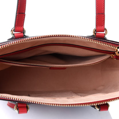 Gucci GG Supreme Monogram Blooms Medium Zippered Bucket Tote Beige Blue Navy Hibiscus Red 5 of 10