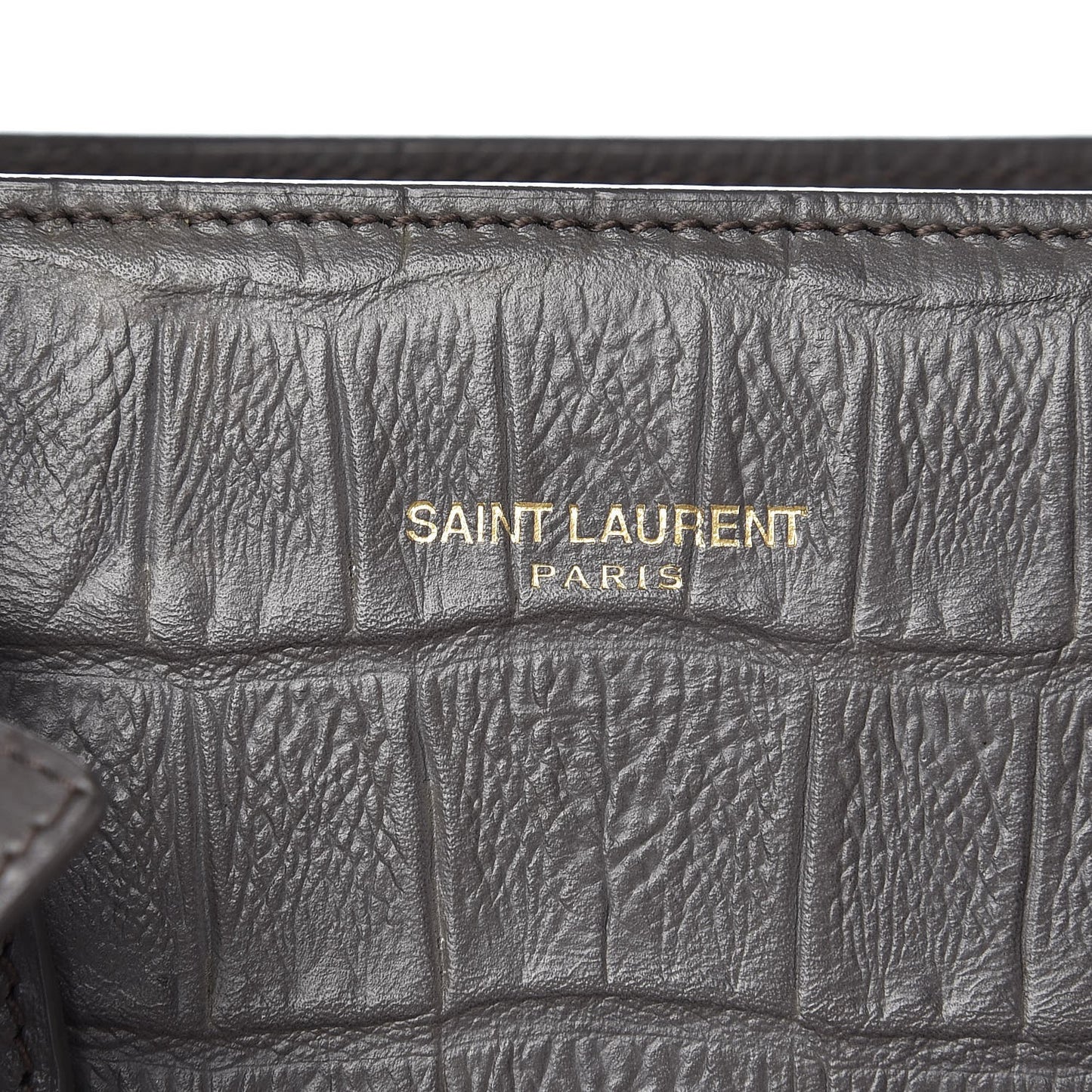 Calfskin Crocodile Embossed Small Sac De Jour Earth