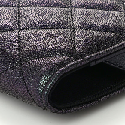 Chanel Iridescent Caviar Quilted Passport Holder Black 9 of 11