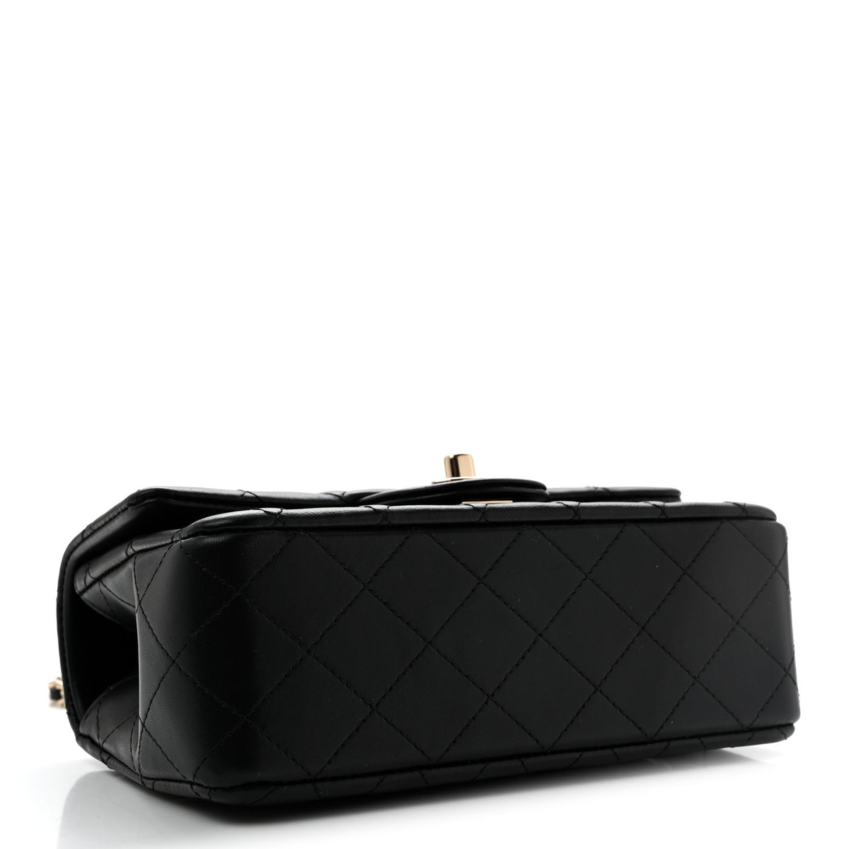Chanel Lambskin Quilted Mini Top Handle Rectangular Flap Black 4 of 11