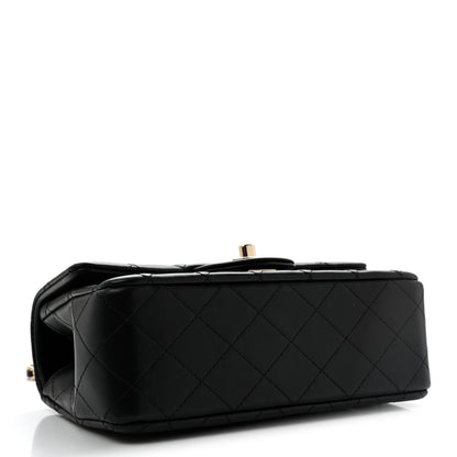 Chanel Lambskin Quilted Mini Top Handle Rectangular Flap Black 4 of 11