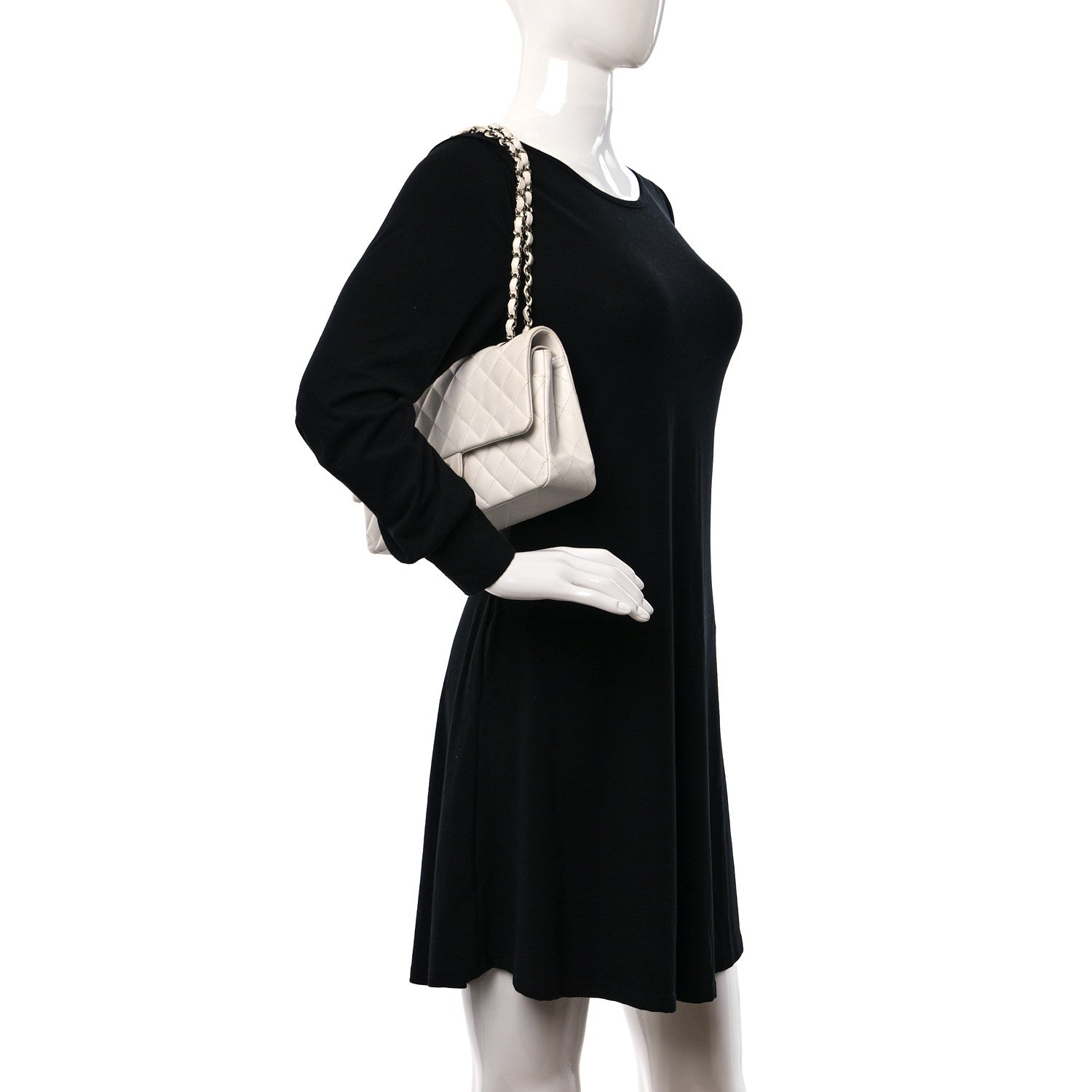 Chanel Caviar Quilted Medium Double Flap White 2 of 15