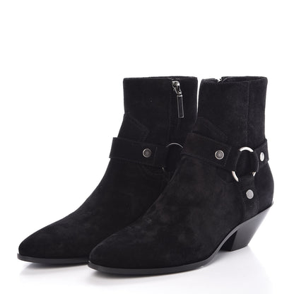 Saint Laurent Suede West Harness Ankle Booties 39 Black 3 of 8