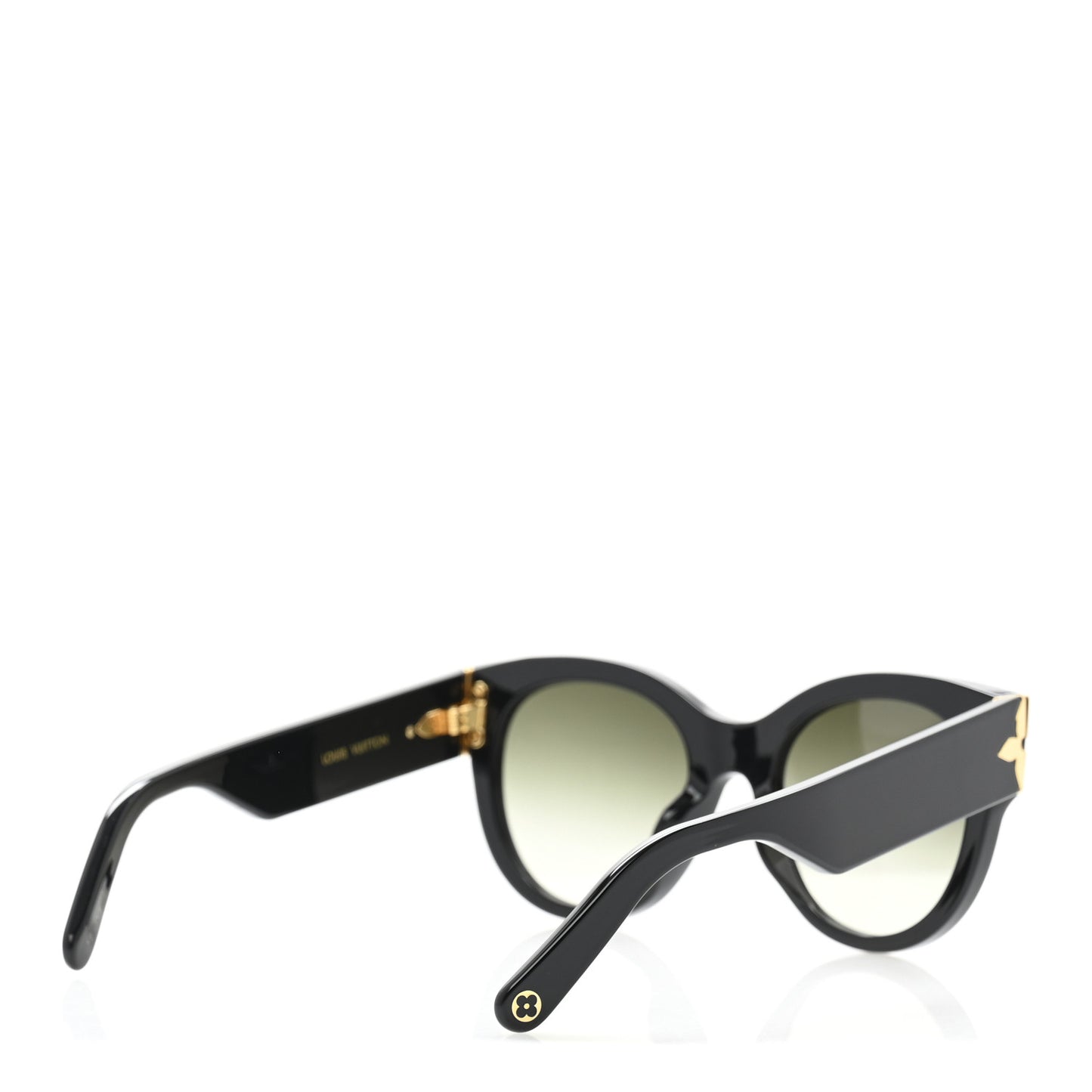 Acetate Flower Edge Round Sunglasses Z1777E Black