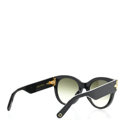 Louis Vuitton Acetate Flower Edge Round Sunglasses Z1777E Black 4 of 9