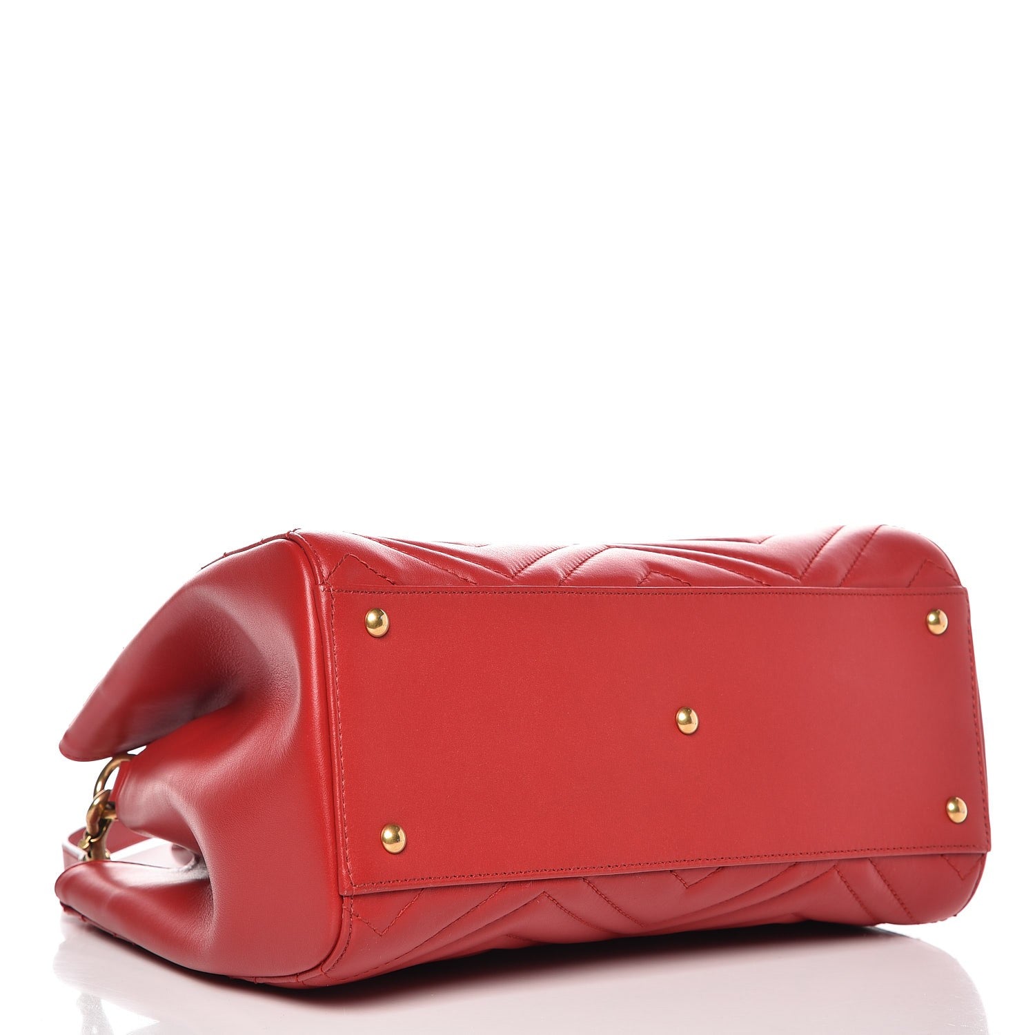 Gucci Calfskin Matelasse Small GG Marmont Tote Hibiscus Red 4 of 7