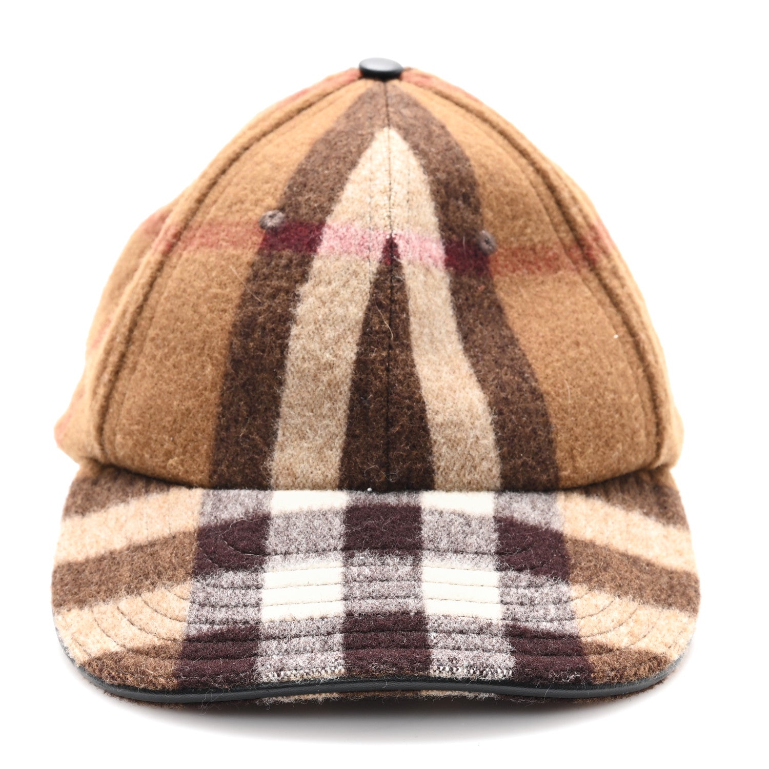 Burberry Wool Check Baseball Cap L Birch Brown 2 of 8