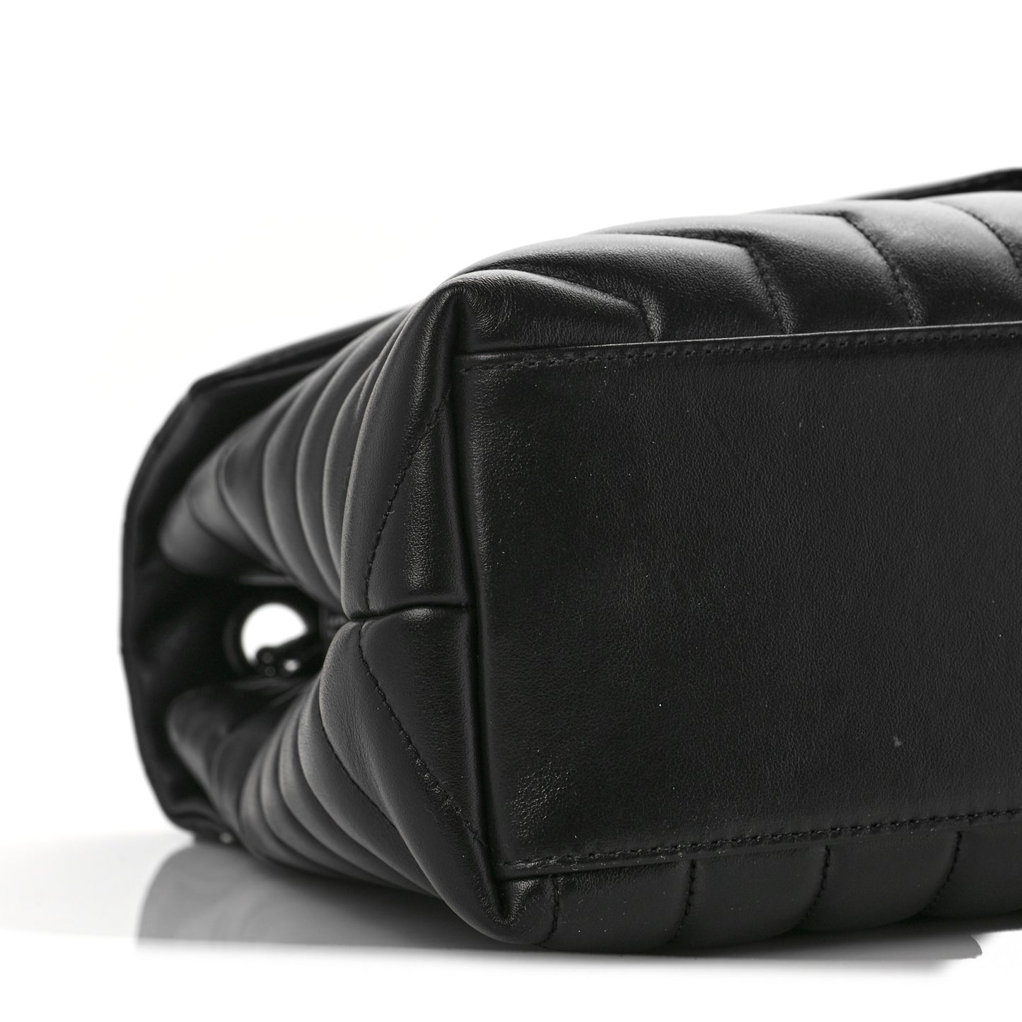 Calfskin Y Quilted Monogram Medium Loulou Chain Satchel Black