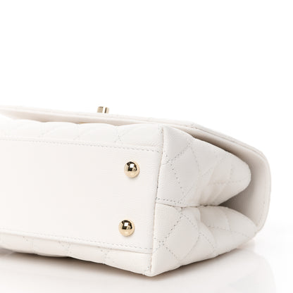 Chanel Caviar Quilted Mini Coco Handle Flap White 11 of 12