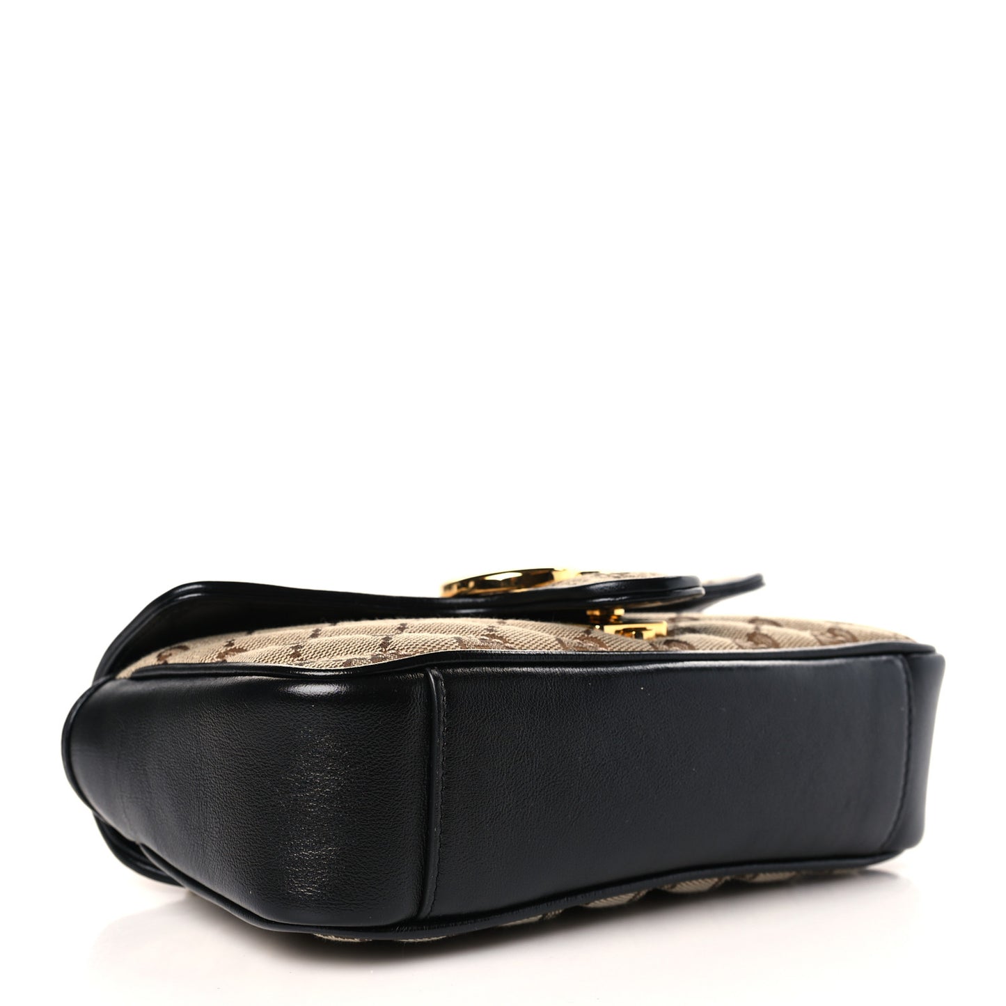 Monogram Matelasse Diagonal Mini GG Marmont Shoulder Bag Beige Black