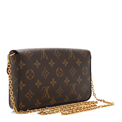 Louis Vuitton Monogram Pochette Felicie Chain Wallet Fuchsia 4 of 11