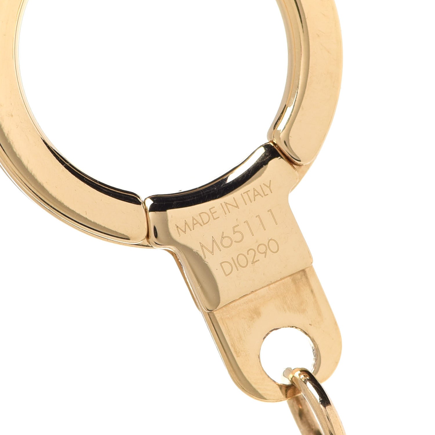 Louis Vuitton Brass Enamel Fleur De Monogram Bag Charm Chain Gold 3 of 4