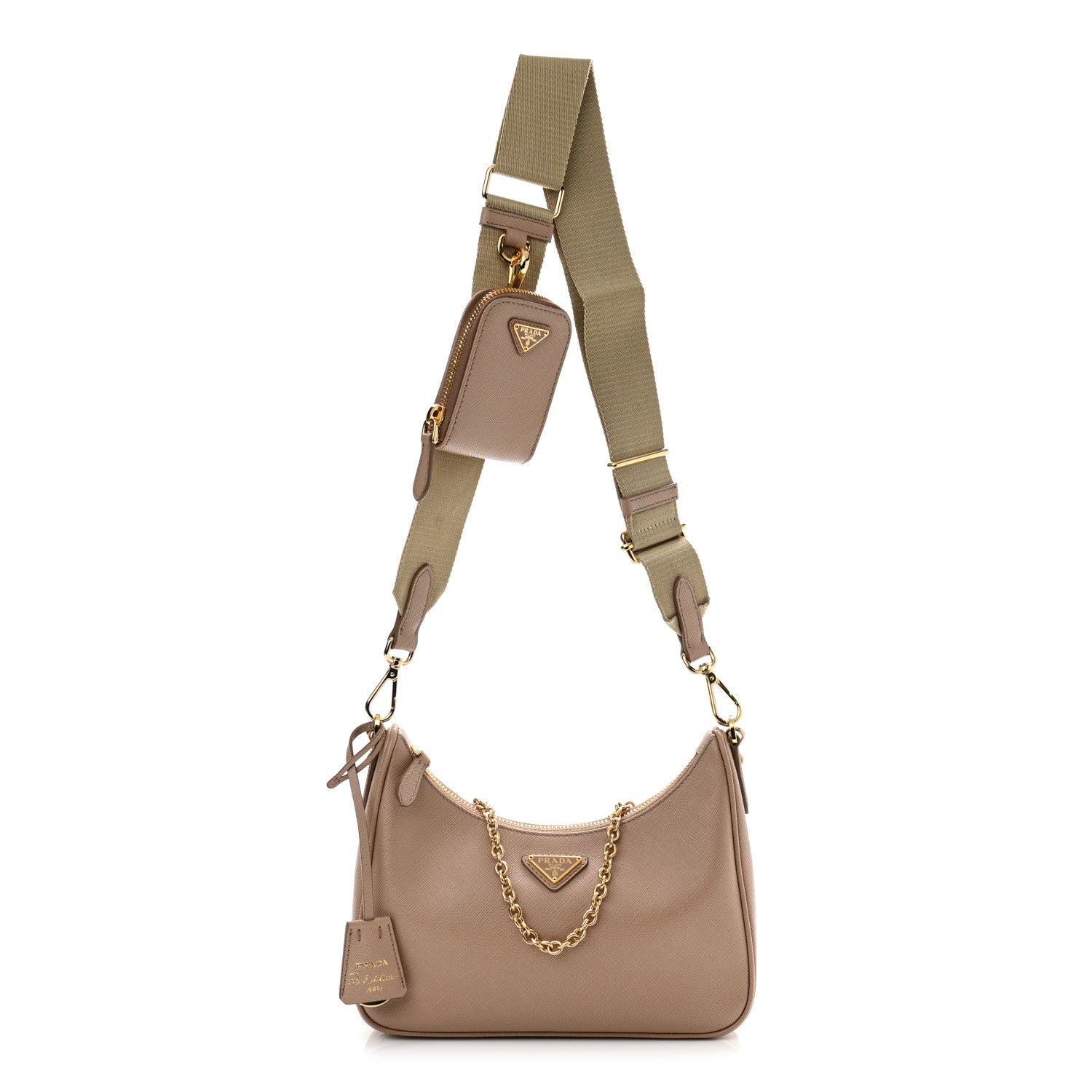 Prada Saffiano Re-Edition 2005 Shoulder Bag Cammeo Beige 1 of 11