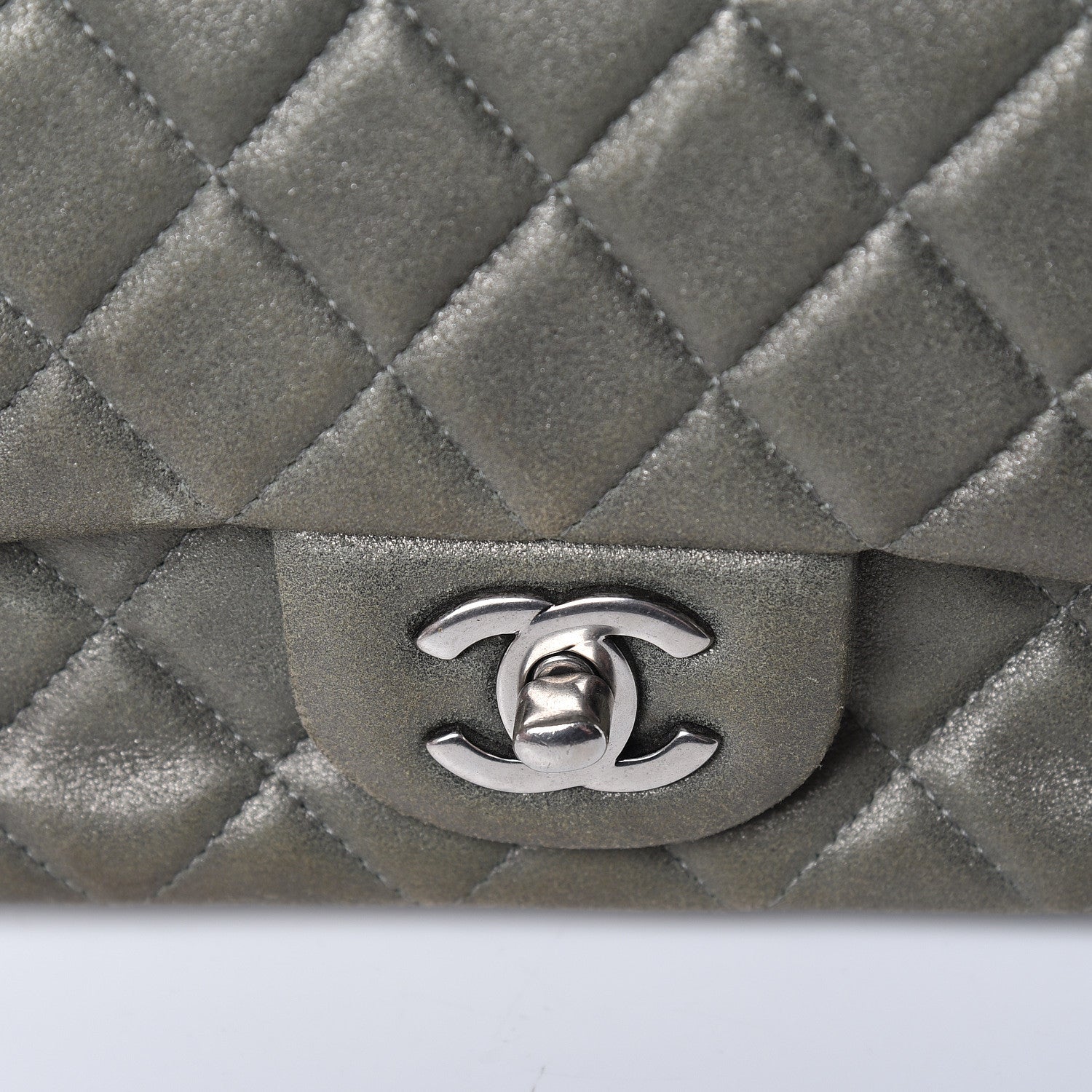 Chanel Iridescent Lambskin Quilted Mini Rectangular Flap Khaki 14 of 14