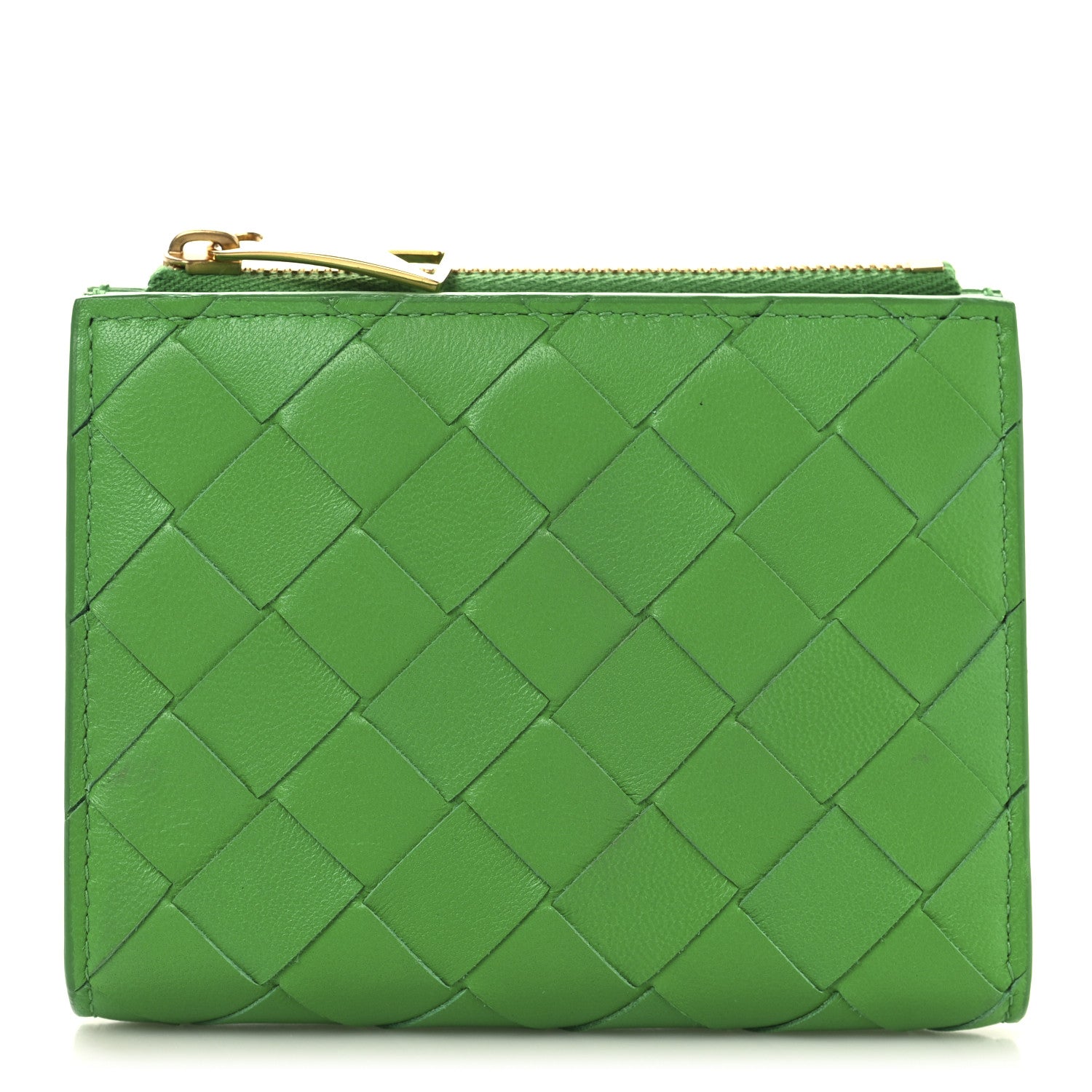 Bottega Veneta Nappa Intrecciato Small Bi-Fold Zip Wallet Parakeet 1 of 7