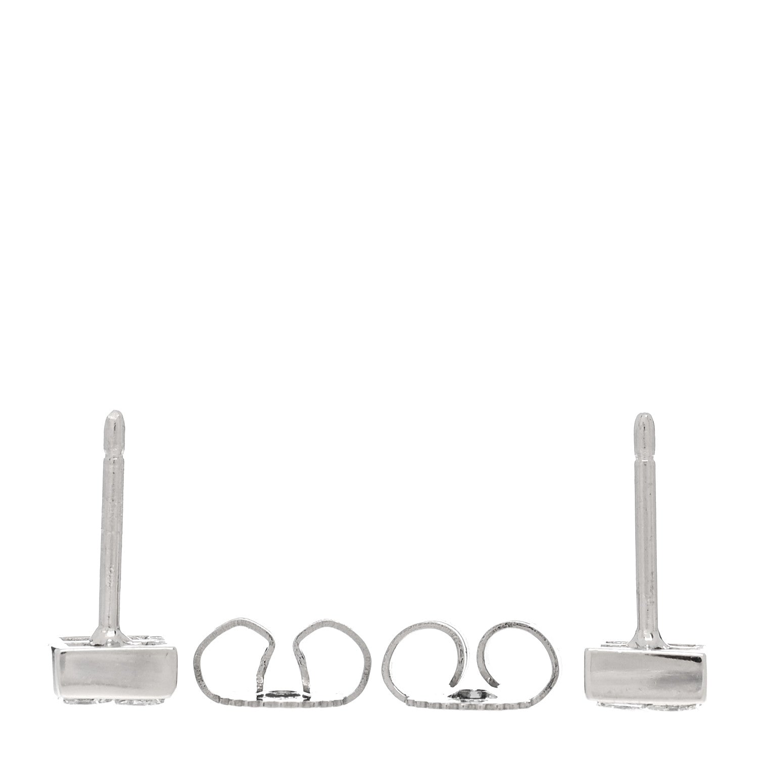 Tiffany Platinum Diamond Square Earrings 3 of 4