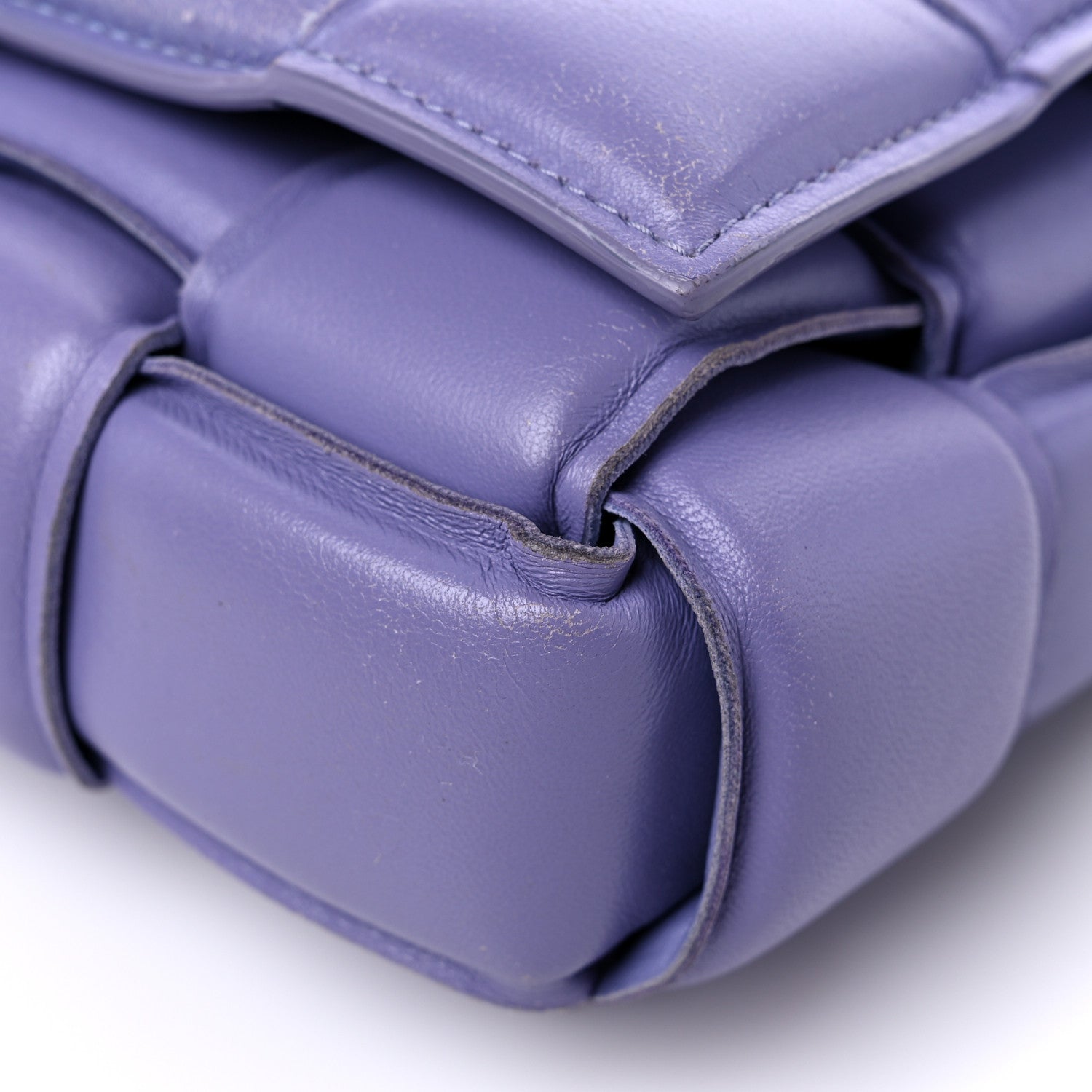 Bottega Veneta Lambskin Maxi Intreccio Padded Chain Cassette Crossbody Bag Lavender 8 of 16