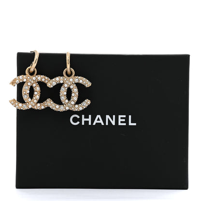 Chanel Crystal Pearls CC Drop Earrings Light Gold 6 of 6