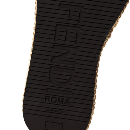 Fendi Raffia Womens FF Sunshine Flatform Slide Sandals 39.5 Beige 8 of 11