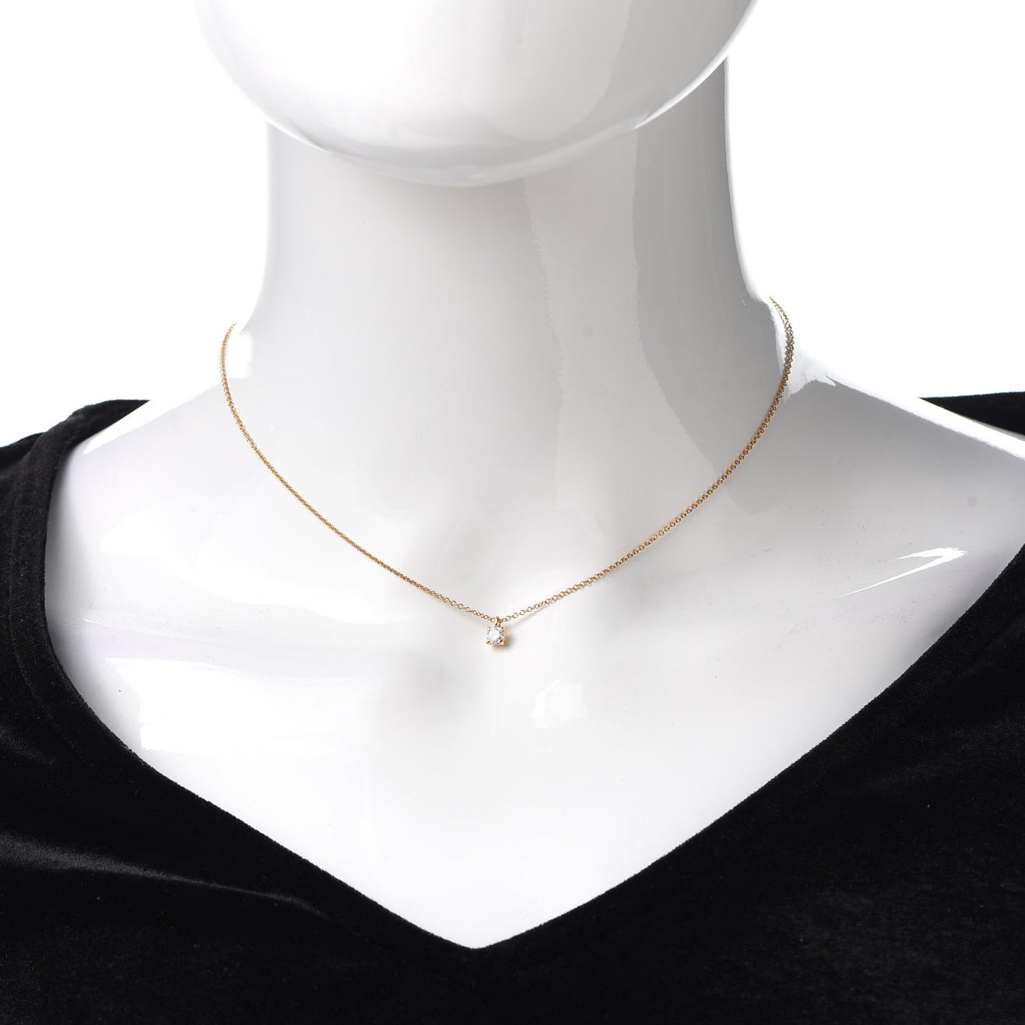 18K Rose Gold Diamond .18ct Solitaire Pendant Necklace