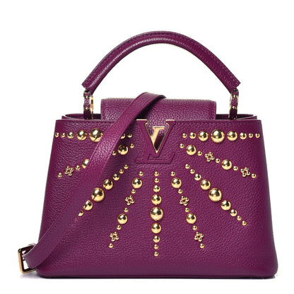 Louis Vuitton Taurillon Studded Sol Capucines BB Magenta 1 of 9