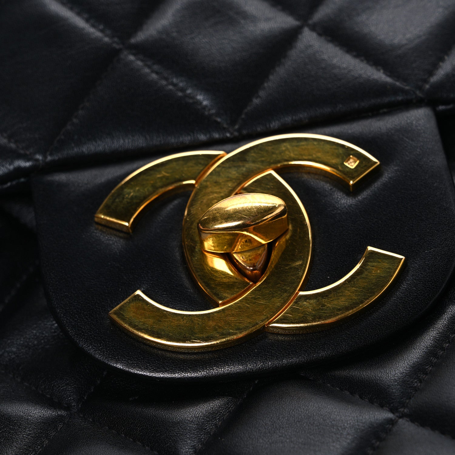 Chanel Lambskin Quilted XL Jumbo Single Flap Black 13 of 13
