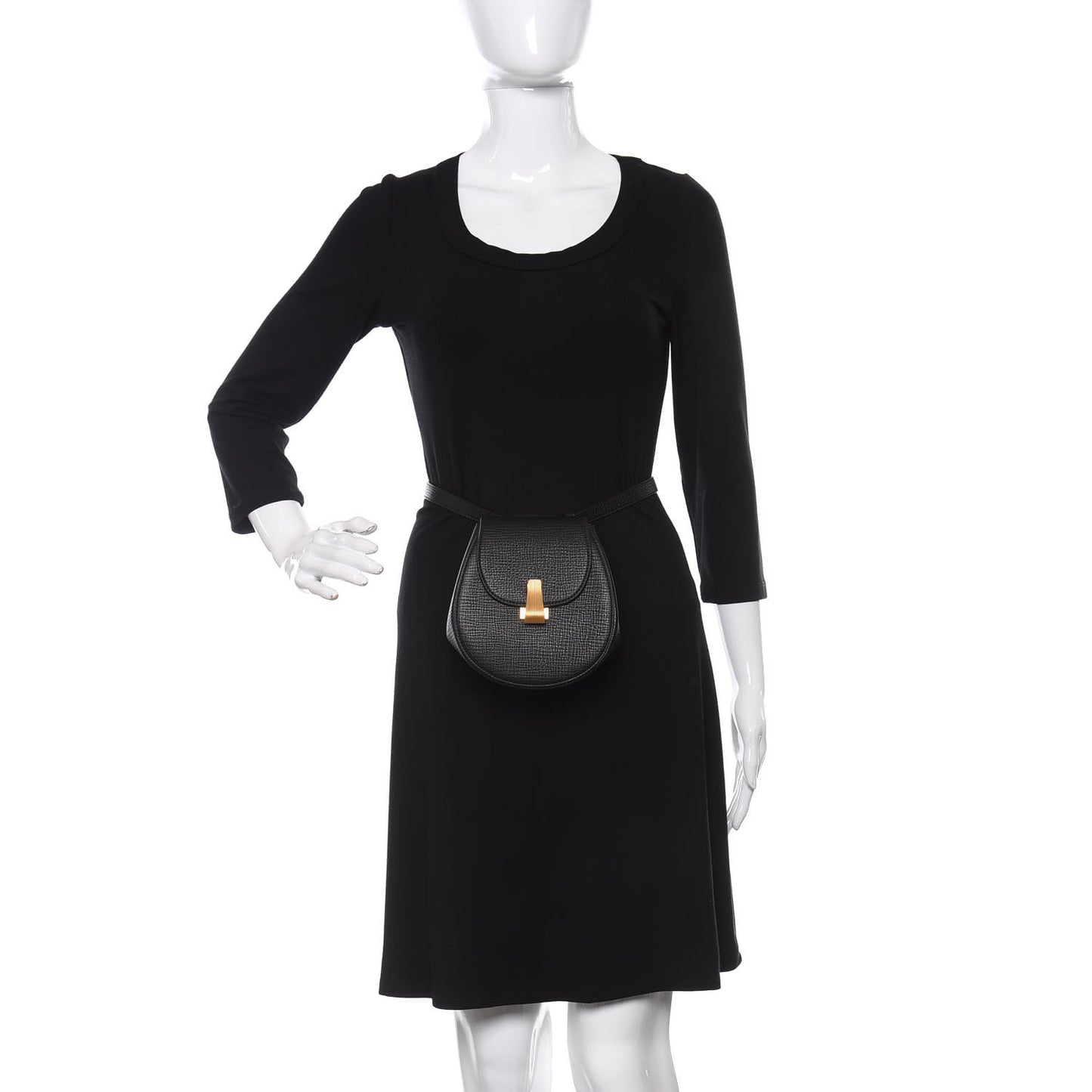 Palmellato Calfskin Rounded Belt Bag Black