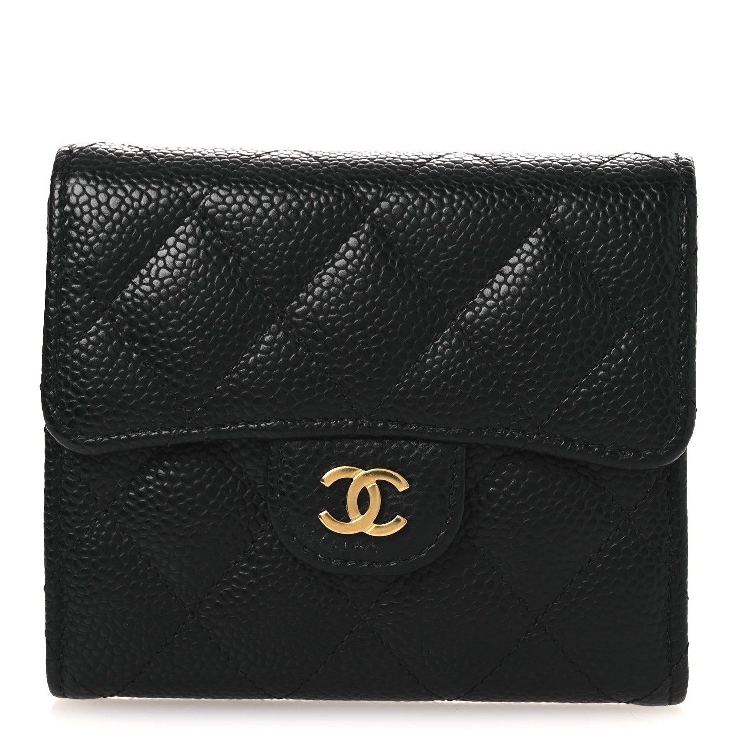 Chanel Caviar Quilted Compact Flap Wallet Black 1 of 10
