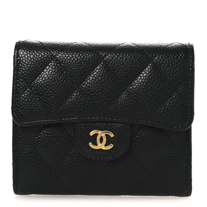 Chanel Caviar Quilted Compact Flap Wallet Black 1 of 10