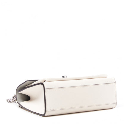 Louis Vuitton Soft Calfskin Studded Mylockme Chain Bag BB White 3 of 10