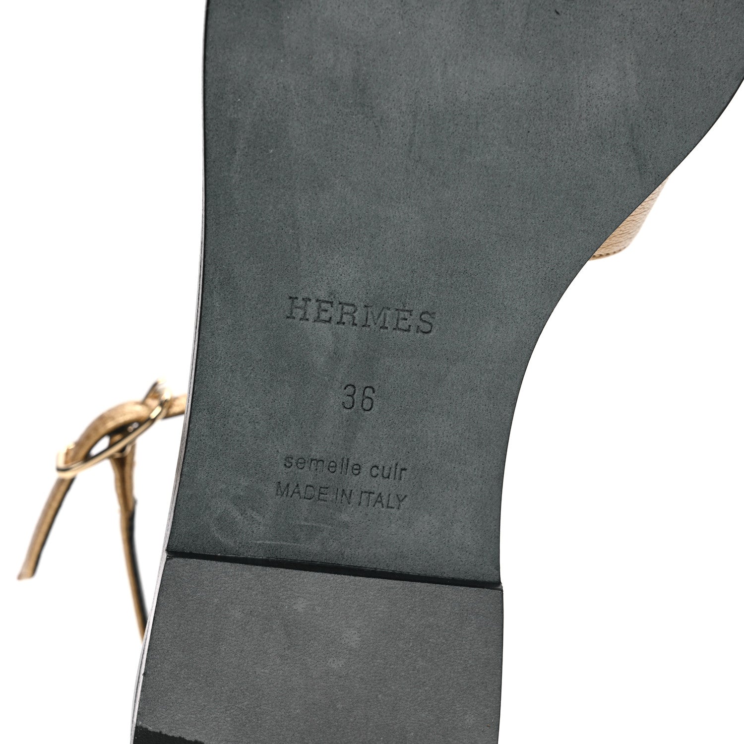Hermes Metallic Chevre Chamkilight Santorini Sandals 36 Dore 8 of 10