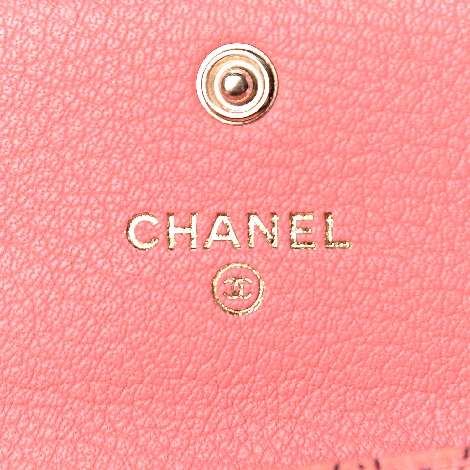 Chanel Goatskin CC Flap Card Holder Coral 6 of 9