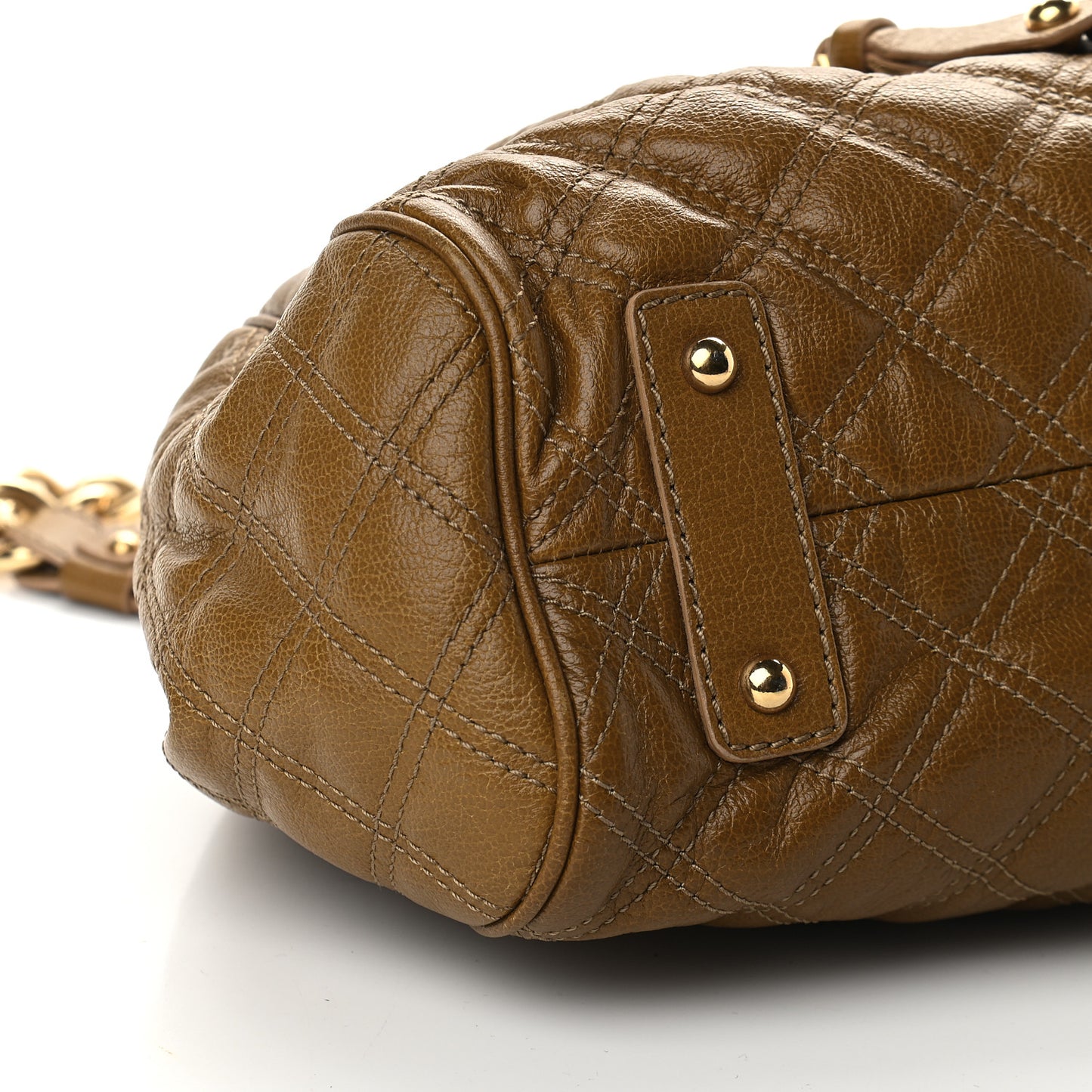 Calfskin Quilted Stam Brown