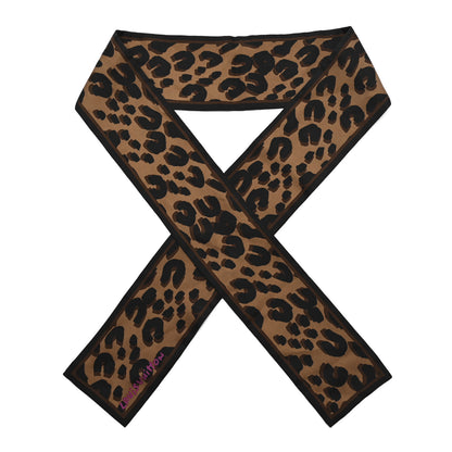 Louis Vuitton Silk Leopard Bandeau Scarf Marron 1 of 4