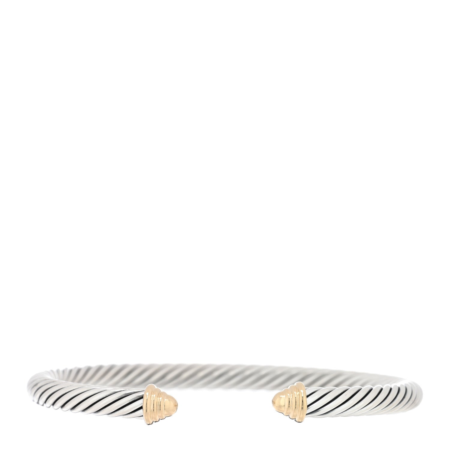 David Yurman Sterling Silver 14K Yellow Gold 4mm Cable Classics Bracelet 1 of 3