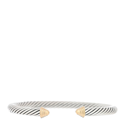 David Yurman Sterling Silver 14K Yellow Gold 4mm Cable Classics Bracelet 1 of 3