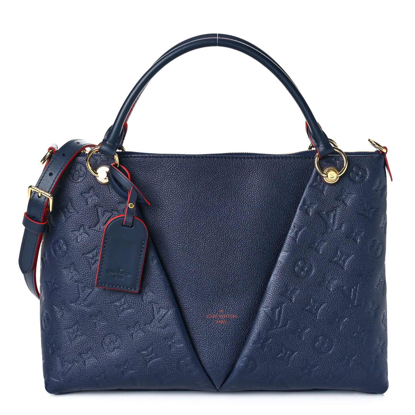 Empreinte V Tote MM Marine Rouge
