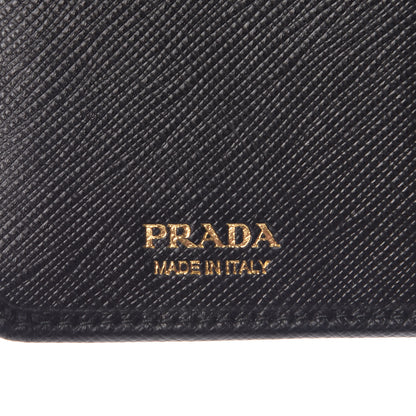 Prada Saffiano Compact Wallet Black 7 of 9