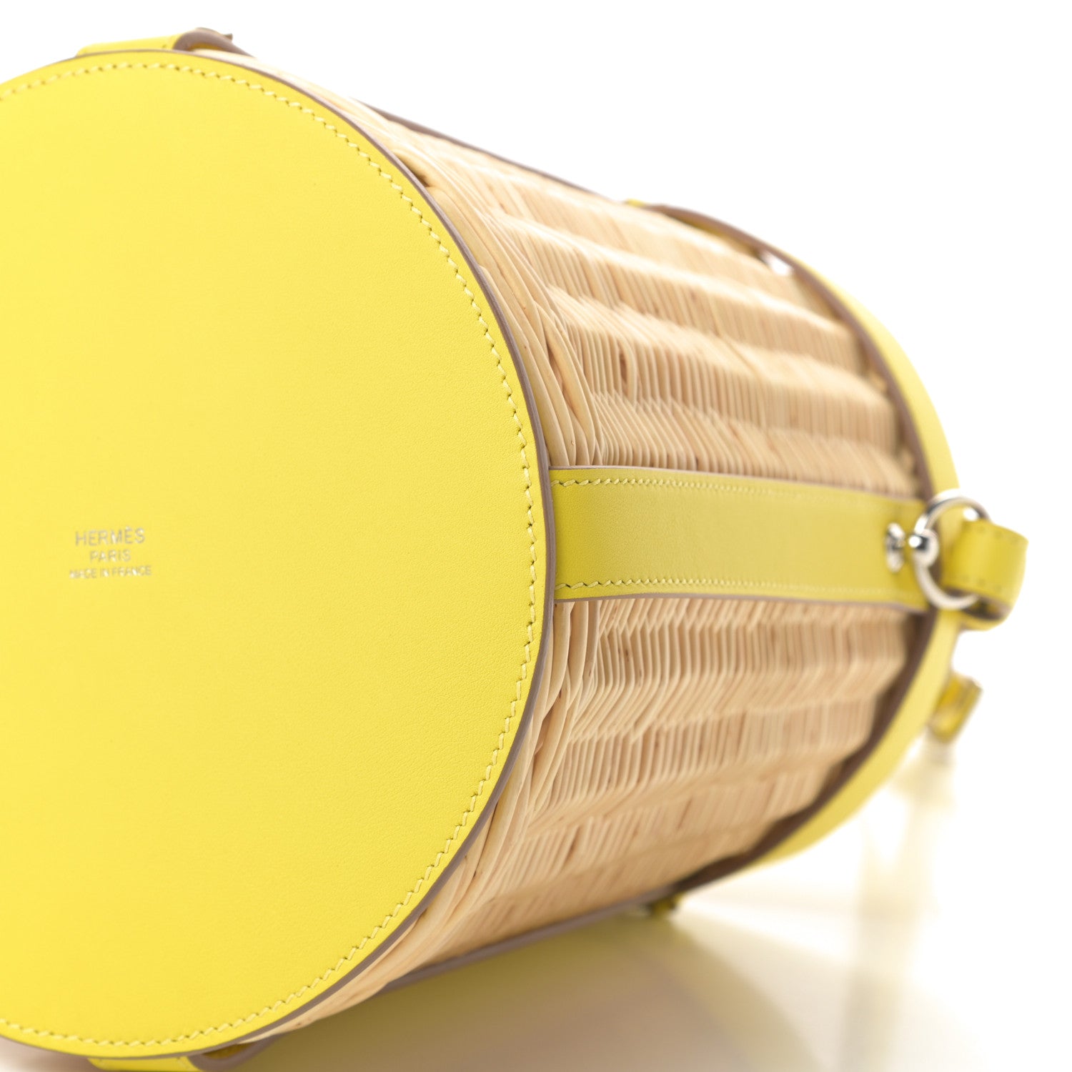 Hermes Swift Wicker Sac Farming Picnic Bag Lime Naturel 9 of 10