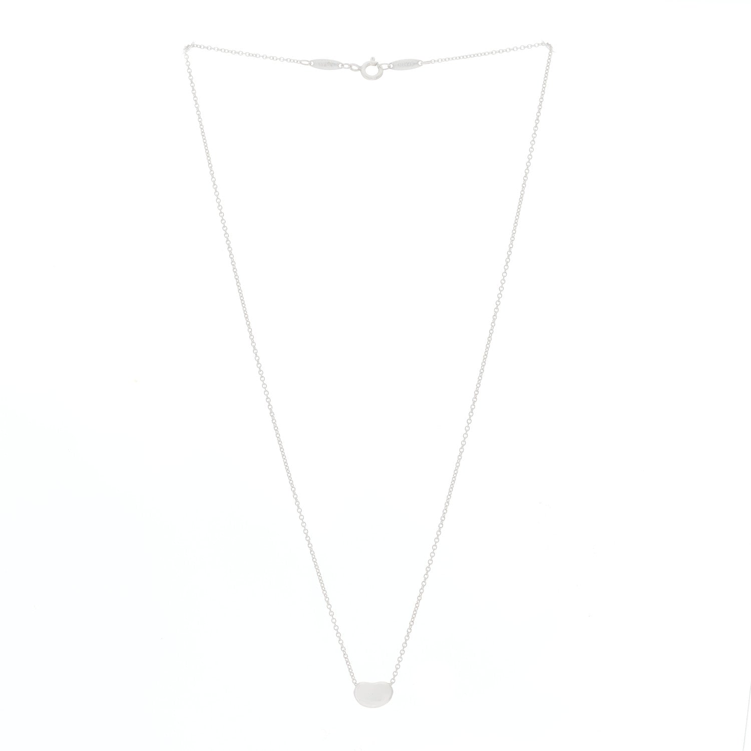 Tiffany Sterling Silver 9mm Elsa Peretti Bean Pendant Necklace 2 of 4