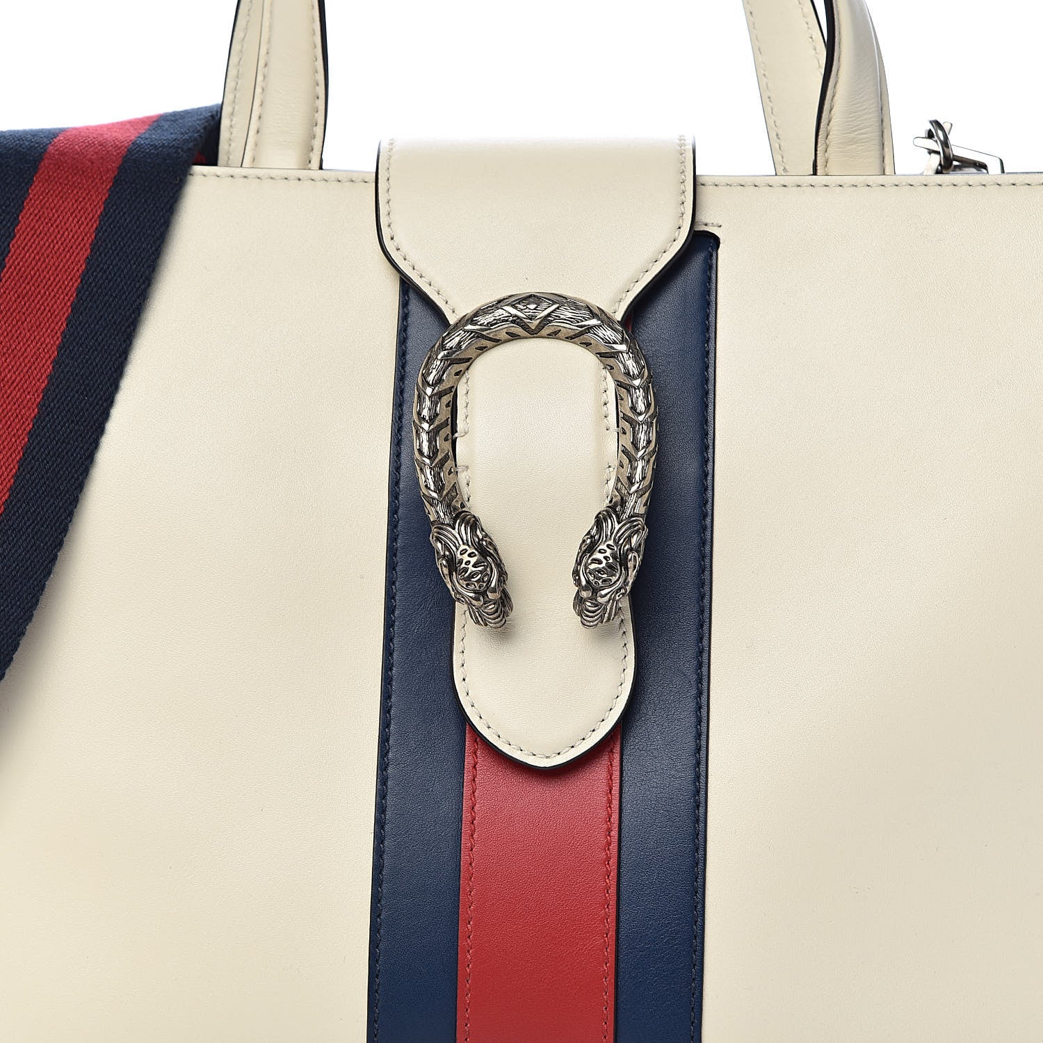 Gucci Calfskin Web Stripe Large Dionysus Tote Bag White 10 of 10
