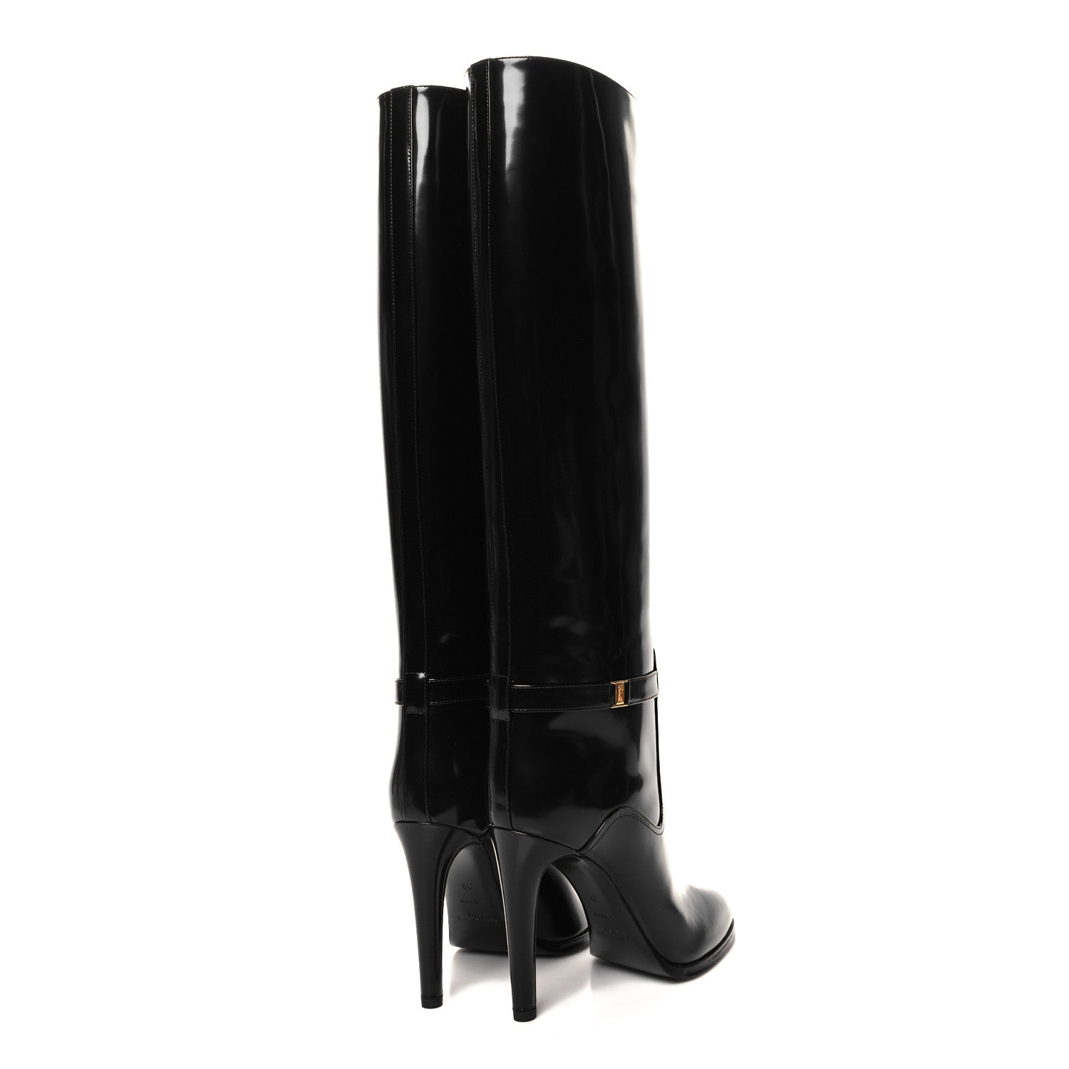 Saint Laurent Patent Calfskin Diane 100 Boots 39 Black 4 of 9