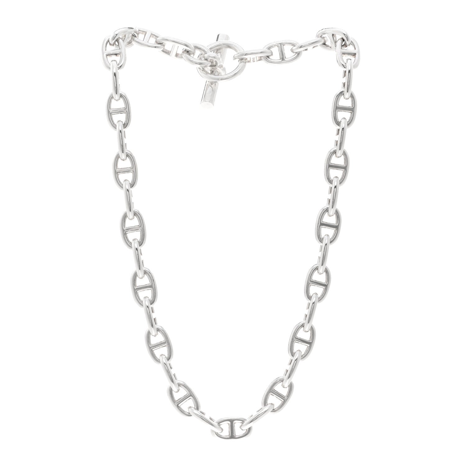 Hermes Sterling Silver Chaine D'Ancre Necklace PM 3 of 4