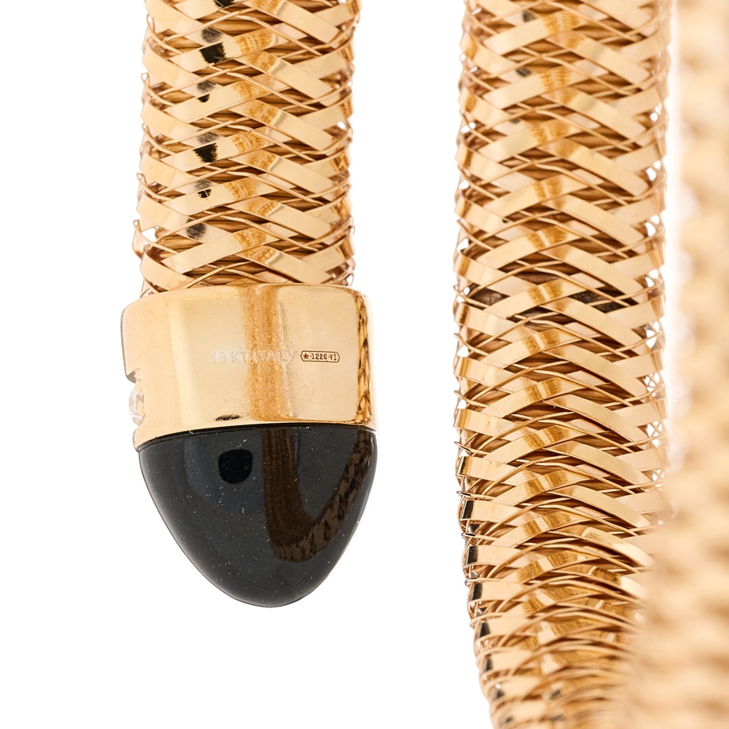 18K Rose Gold Diamond Onyx Primavera Coil Bracelet