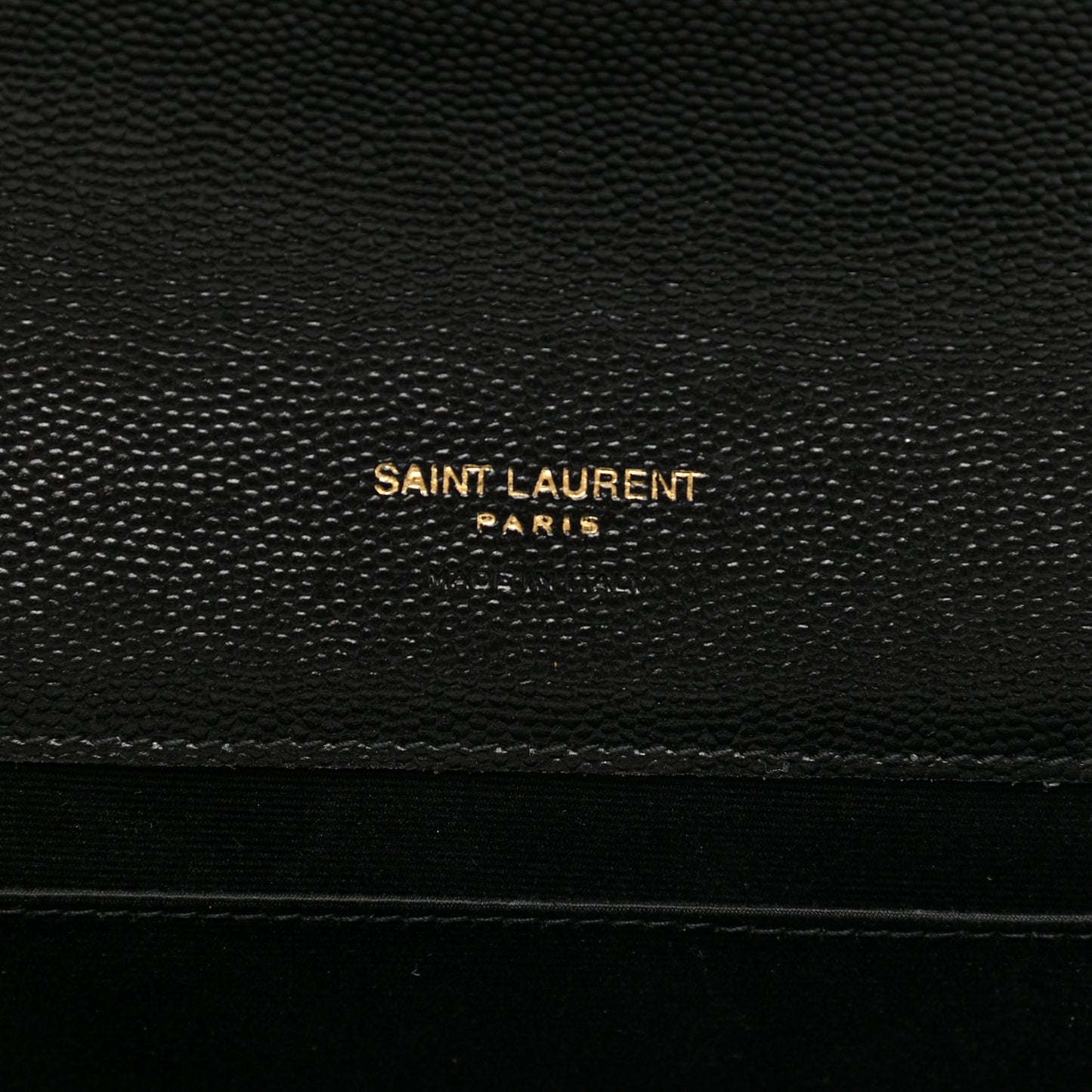 Grain De Poudre Matelasse Chevron Monogram Envelope Clutch Black